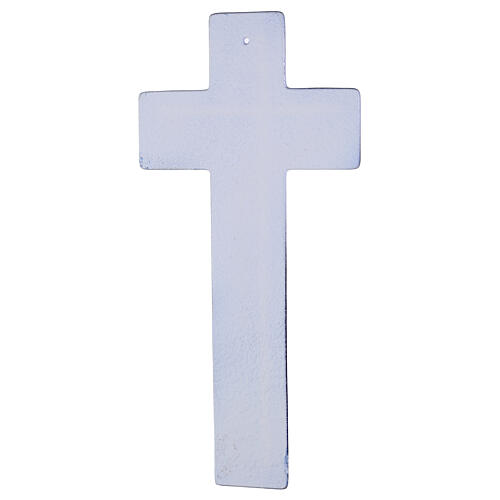 Croce doppia bicolore blu bianco corpo moderno argento 34x16 cm 4