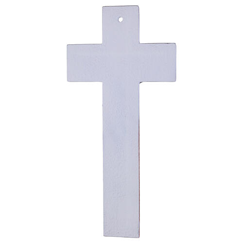 Croix en verre bordeaux corps moderne argenté 34x16 cm 4