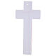 Cruz doble bicolor blanco rojo 34x16 cm vidrio cuerpo plateado moderno s4