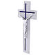 Cruz doble bicolor 34x16 cm vidrio cuerpo plateado moderno s3