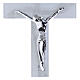 White glass cross with silver glitter wave and modern silver body, 13x7 in s2