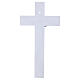Croce in vetro bianco onda glitter argento corpo moderno argentato 34x18 cm s4