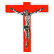 Red Glass Anchor Cross with Metal Body, 34x16 cm s2