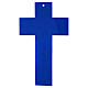 Croce in vetro blu con glitter argento e corpo moderno argentato 34x20 cm s4