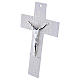 White glass Tree of Life cross with modern silver body,13x9 in s2