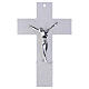 Cruz Árbol de la Vida de vidrio blanco cuerpo moderno plateado 34x22 cm s1