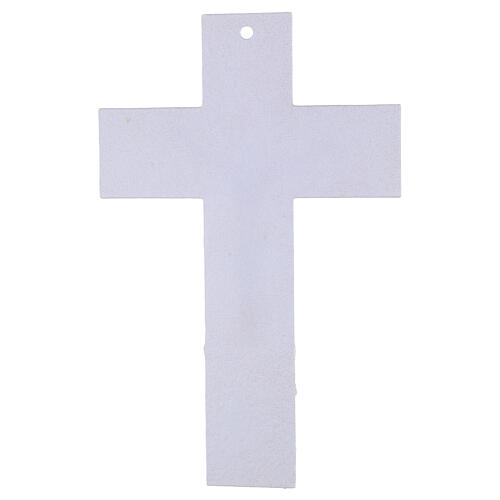 Croce Albero della Vita vetro bianco oro corpo dorato moderno 34x22 cm 4