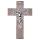 Cruz Árbol de la Vida vidrio beige moderno plata 34x22 cm s1