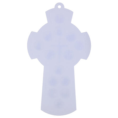 Croce Via Crucis vetro bianco 14 stazioni 34x19 cm 5
