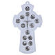 Cruz Via Sacra vidro branco 14 estações 34x19 cm s1