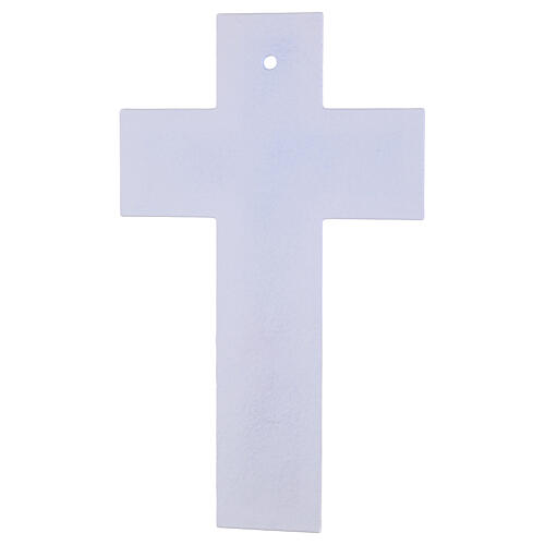 Croix 34x20 cm en double verre de Murano décorée avec corps moderne argenté 3