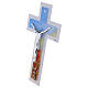 Double Murano Glass Cross 34x20 cm with Modern Silver Body s2