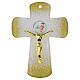 Cruz de vidrio blanco Jubileo 2025 purpurina y cuerpo moderno dorado 16x12 cm s1