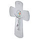 Cruz de vidrio blanco Jubileo 2025 purpurina cuerpo moderno plateados 16x12 cm s3