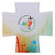 Croix Jubilé 2025 en verre de Murano avec décorations et murrines multicolores 16x12 cm s2