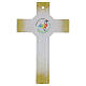 Croce cerchio vetro bianco glitter oro Giubileo 2025 16x10 cm s1