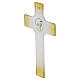 Croce cerchio vetro bianco glitter oro Giubileo 2025 16x10 cm s3