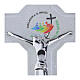 Croce cerchio Giubileo 2025 glitter corpo moderno argento 16x10 cm s2