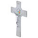 Croce cerchio Giubileo 2025 glitter corpo moderno argento 16x10 cm s3