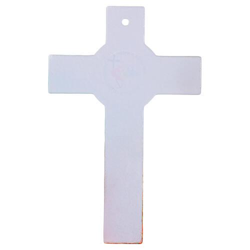 Murano-Glas Kreuz zum Jubiläum 2025 mit bunten Dekoren und Murrinen 16x10 cm 4