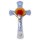 Croce cerchio decoro sole Giubileo 2025 corpo stilizzato argento 16x10 cm s1