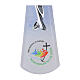Croce cerchio decoro sole Giubileo 2025 corpo stilizzato argento 16x10 cm s3