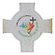 White glass cross with gold glitter, Jubilee 2025, 8x5 in s2