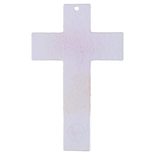 Glass cross of Jubilee 2025 with golden body, 6x4 in 4