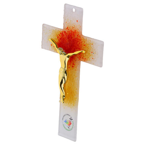 Jubilee 2025 Glass Cross with Golden Body, 16x10 cm 2