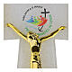 Cruz vidrio blanco Jubileo 2025 cuerpo y motivos dorados 25x20 cm s2