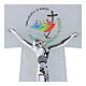 Crucifijo vidrio Jubileo 2025 purpurina y cuerpo estilizado plata 25x20 cm s2