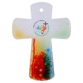 Crucifijo de pared de vidrio de Murano Jubileo 2025 25x19 cm