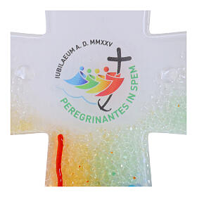 Crucifijo de pared de vidrio de Murano Jubileo 2025 25x19 cm