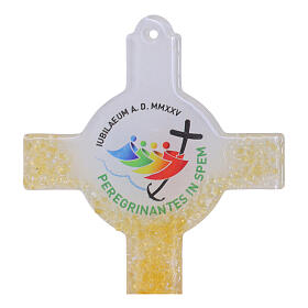 Croce ancora in vetro di Murano Giubileo 2025 26x12 cm