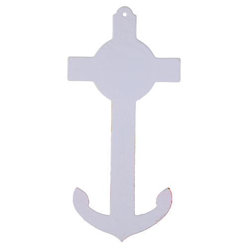 Croce ancora in vetro di Murano Giubileo 2025 26x12 cm 4