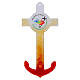 Croce ancora in vetro di Murano Giubileo 2025 26x12 cm s1