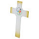 White glass cross with gold glitter and Jubilee 2025 logo, 10x7 in s3