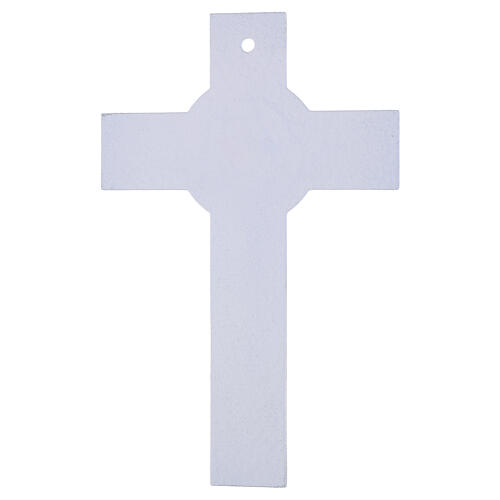 Jubilee 2025 cross with central circle, modern silver body and glitter, 10x7 in 4