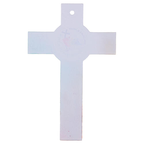 Croce cerchio in vetro di Murano decorata Giubileo 2025 25x17 cm 4