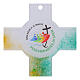 Croce cerchio in vetro di Murano decorata Giubileo 2025 25x17 cm s2
