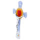 Cruz de vidrio motivo sol Jubileo 2025 cuerpo estilizado plata 26x15 cm s4
