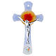 Croce in vetro decoro sole Giubileo 2025 corpo stilizzato argento 26x15 cm s1