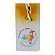 Cruz de vidrio blanco con decoraciones Jubileo 2025 cuerpo dorado 25x17 cm s3