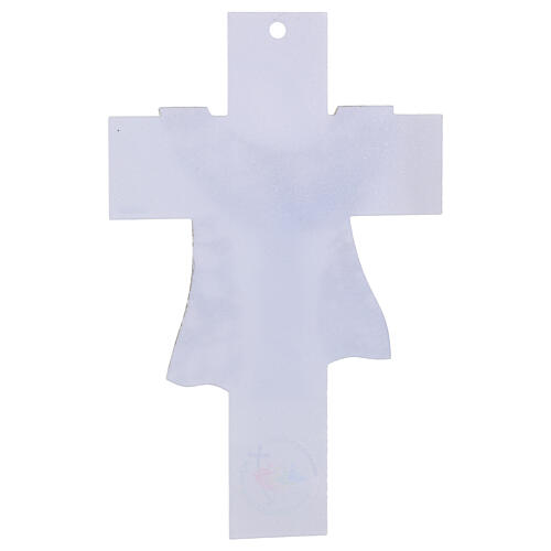 Kruzifix zum Jubiläum 2025 – weißes Glas mit Auferstandenem Christus, 26 × 17 cm 5