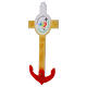 Croce Ancora in vetro di Murano Giubileo 2025 decoro giallo e rosso 34x16 cm s3