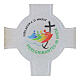 Cruz círculo vidrio blanco purpurina oro Jubileo 2025 34x20 cm s2
