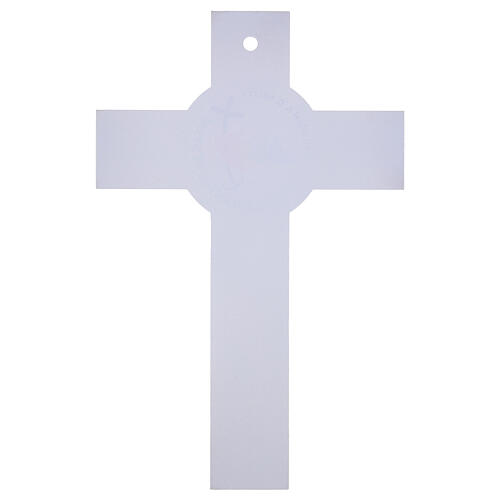 Croce in vetro glitter oro logo Giubileo 2025 47x30 cm 4
