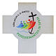 Croce in vetro glitter oro logo Giubileo 2025 47x30 cm s2