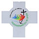 White cross with glass glitter and Jubilee 2025 logo, 18.5x12 in s2