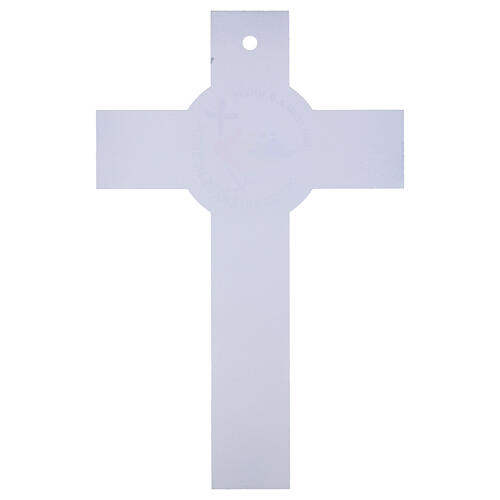 Cruz blanca con purpurina de vidrio Jubileo 2025 47x30 cm 4